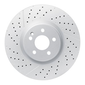 Mercedes-Benz CLA45 AMG Brake Rotor (1) - Front - R1 Concepts - GEOSPEC Coated Rotor - Drilled & Slotted - `14-`19